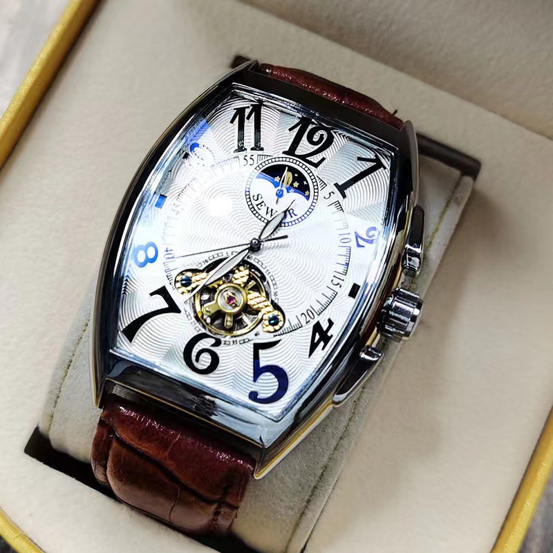 Seiko Watch Presage - SEWOR-reloj mecánico de Tourbillon dorado para