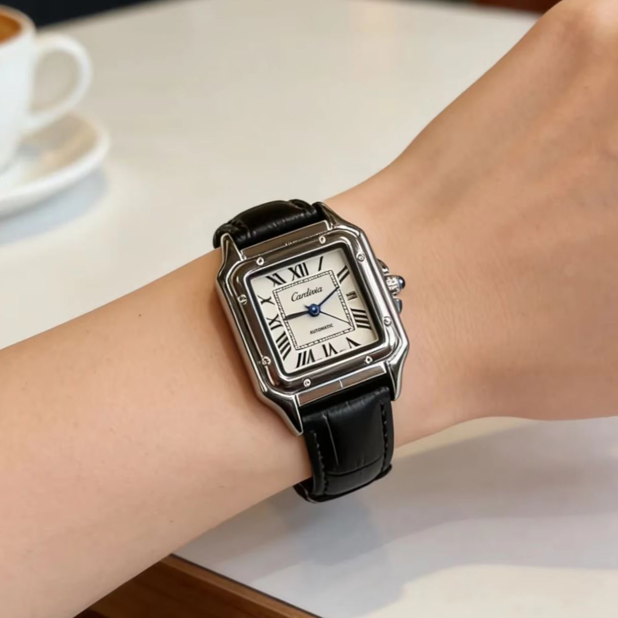 Cartier Watch Santos - Reloj de cuarzo retro cuadrado para
