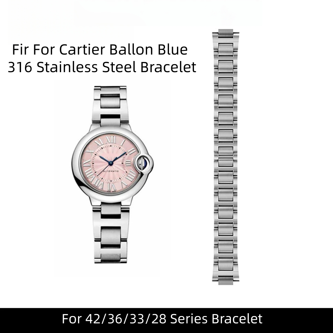 Cartier Watch Ballon Bleu - Correa de reloj de acero inoxidable