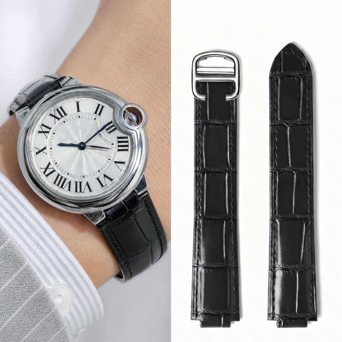 Cartier Watch Ballon Bleu - Correa de reloj de cuero con