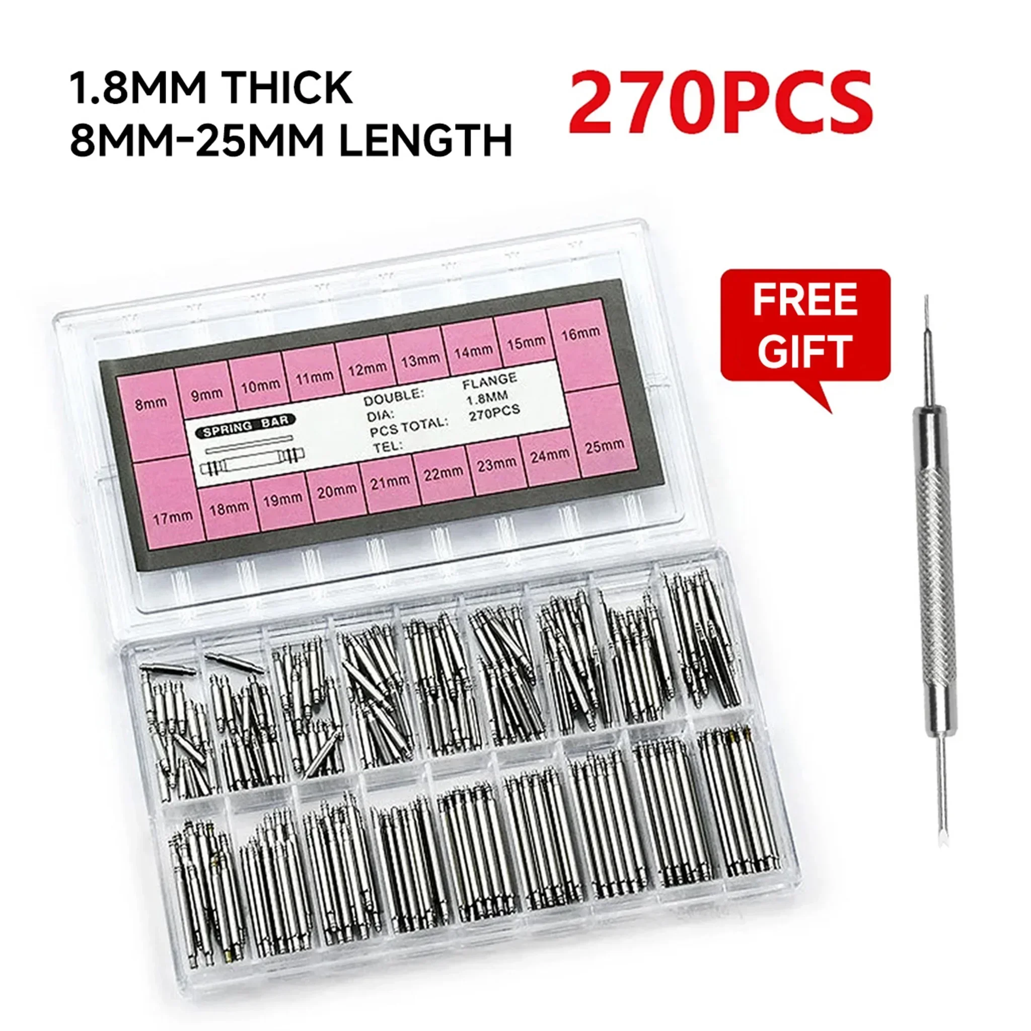 270 unids/set barras de resort - Spring Bar Tool Set reseña y precio