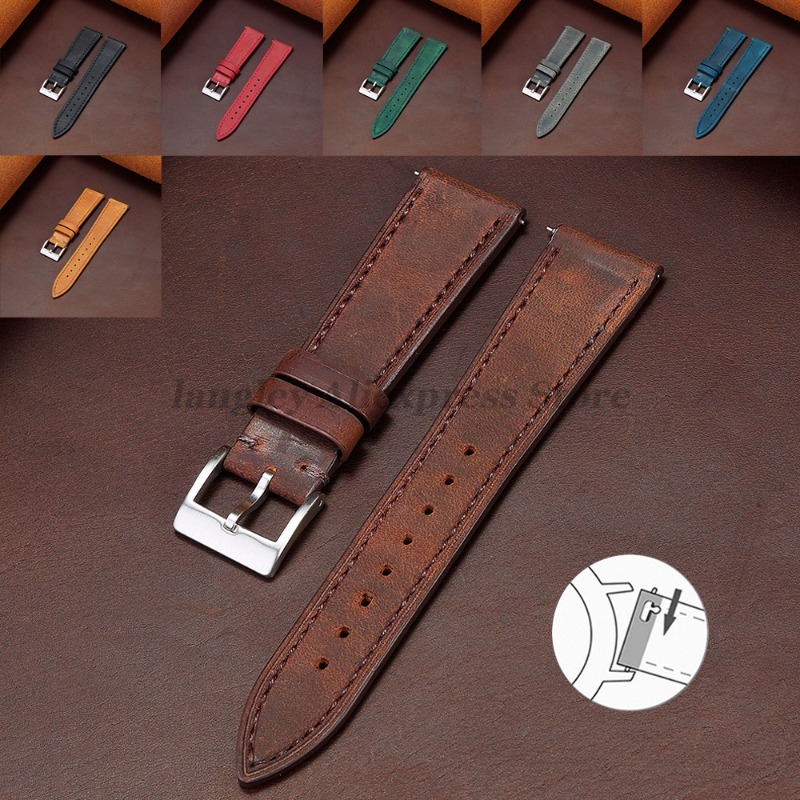 Correa de reloj de cuero genui - Leather Strap Quick Release reseña y precio
