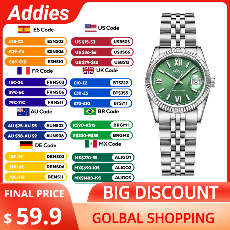 Reloj de lujo Addies de alta c - Stainless Bracelet Diver reseña y precio