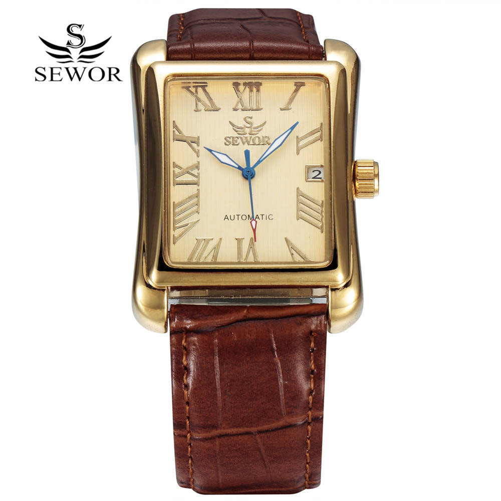 SEWOR-relojes mecánicos automá - Cartier Watch Santos reseña y precio